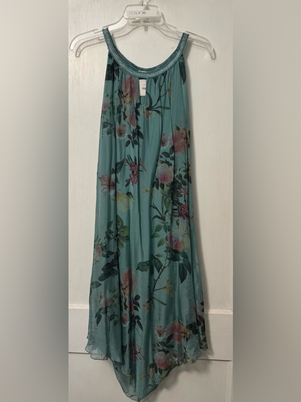 Unik Floral Maxi Dress in Teal and Pink
